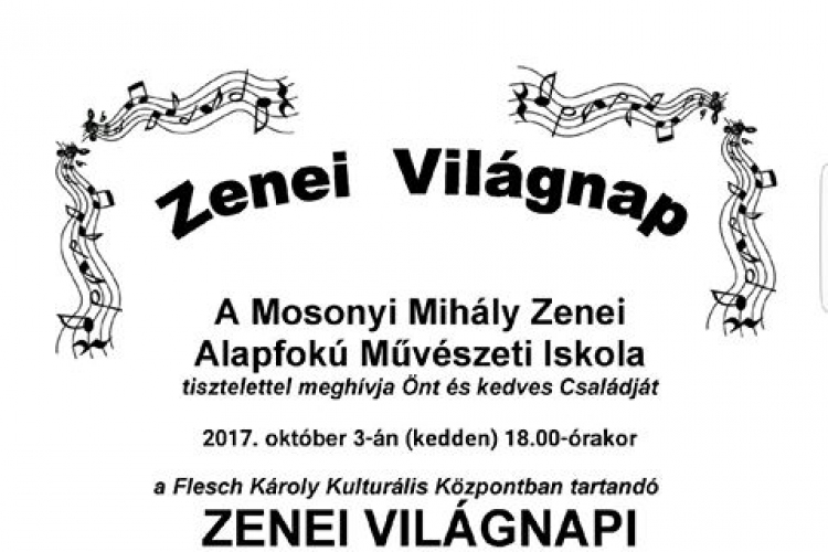 A Mosonyi Mihály Zenei Alapfokú Művészeti Iskola Zenei Világnapi Hangversenye
