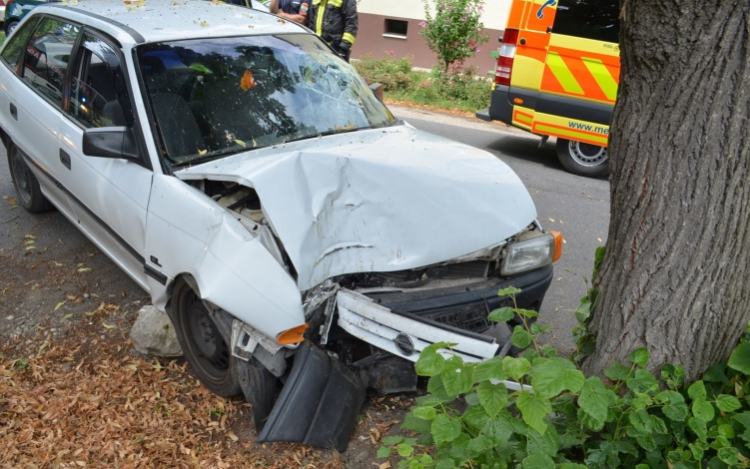 Fának ütközött egy autó a Bartók Béla utcában