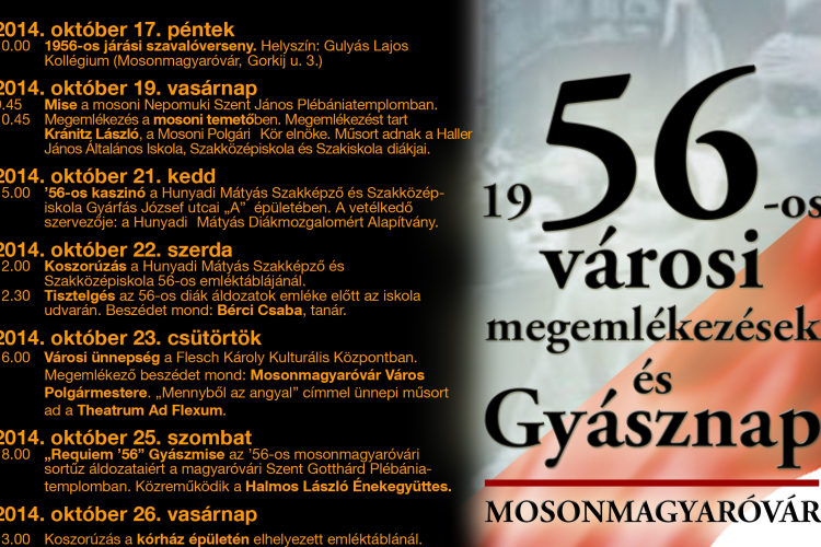 1956-os Városi megemlékezések és Gyásznap