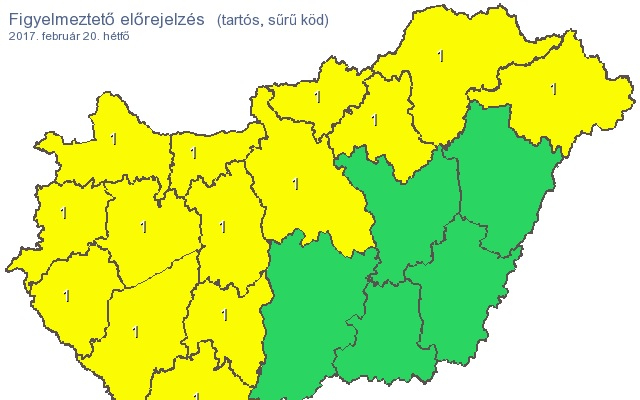 Tartós ködre figyelmeztet a prognózis