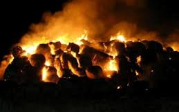 Körbála tűz az este folyamán