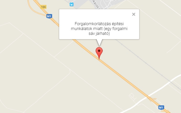 Építési munkálatok miatti torlódás az M1-esen