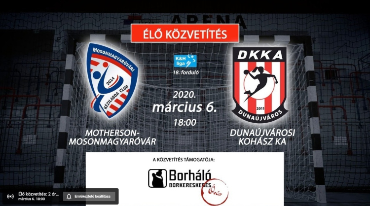 Élő közvetítés az MKC-Dunaújváros mérkőzésről