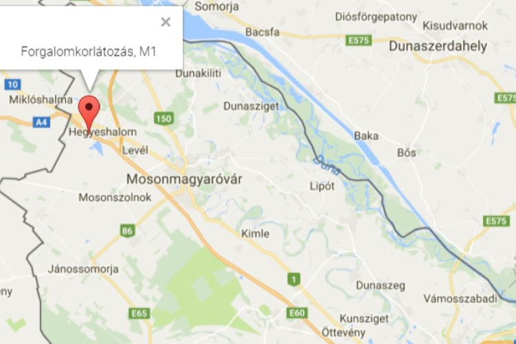 Forgalomkorlátozás az M1-es autópályán