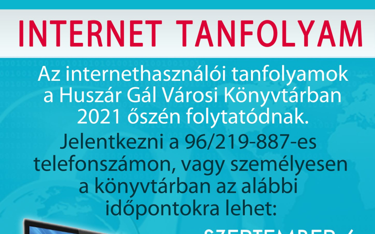 Internet tanfolyamot indít a Huszár Gál Városi Könyvtár