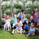 Az Ebuló Kutyaiskola interaktív kutyás bemutatója a Pillangó óvodában (Fotó: Stipkovits Veronika)