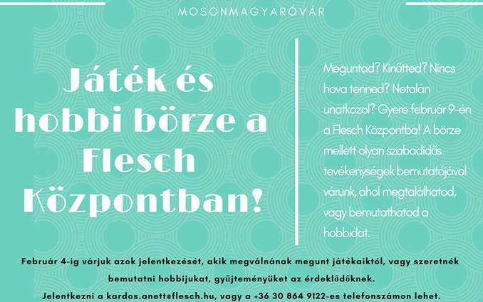 Játék- és hobbibörze a mosonmagyaróvári Flesch Központban