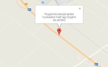 Építési munkálatok miatti torlódás az M1-esen 