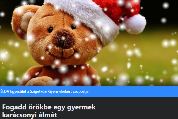 Fogadd örökbe egy gyermek karácsonyi álmát