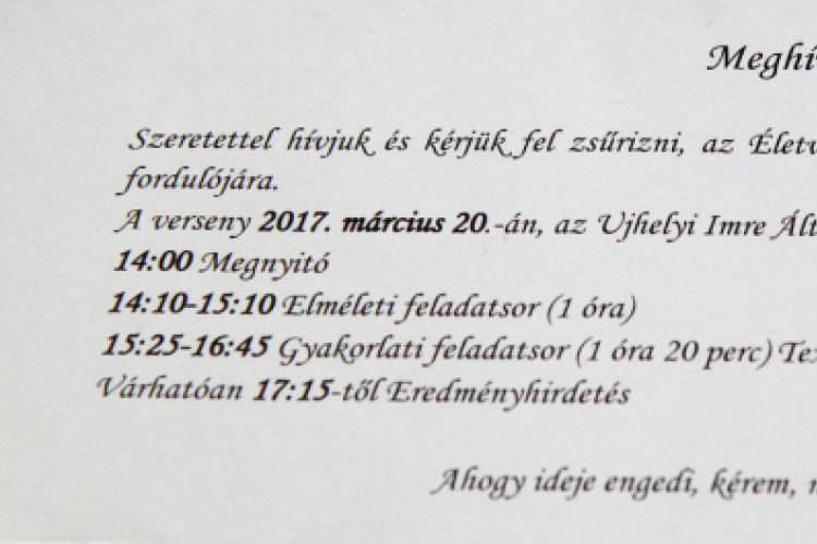 Ujhelyi Imre Általános Iskola - Életvitel és Gyakorlati ismeretek verseny megyei fordulója