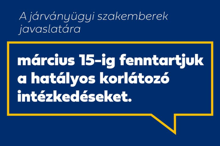 Március 15-ig maradnak a korlátozások 